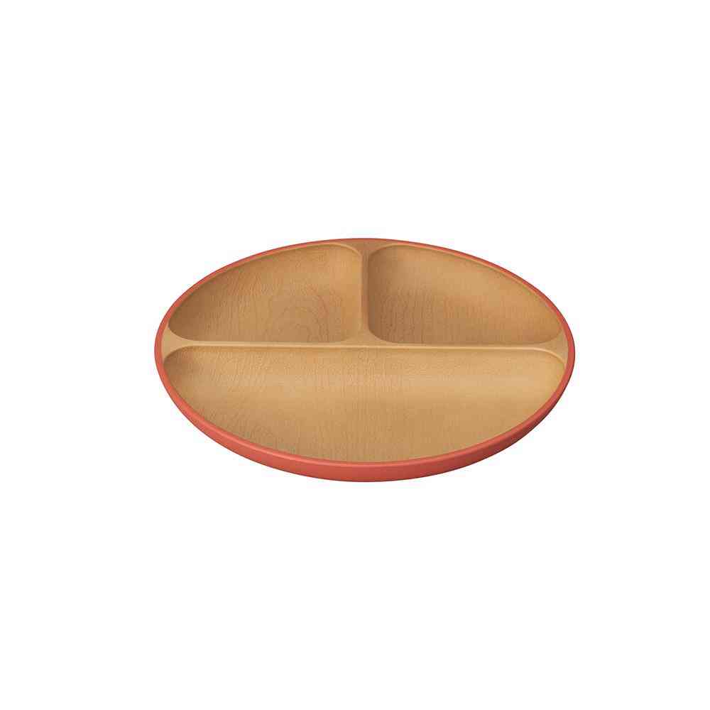 カノー EARTH COLOR 抗菌  ランチプレート レッド 1個