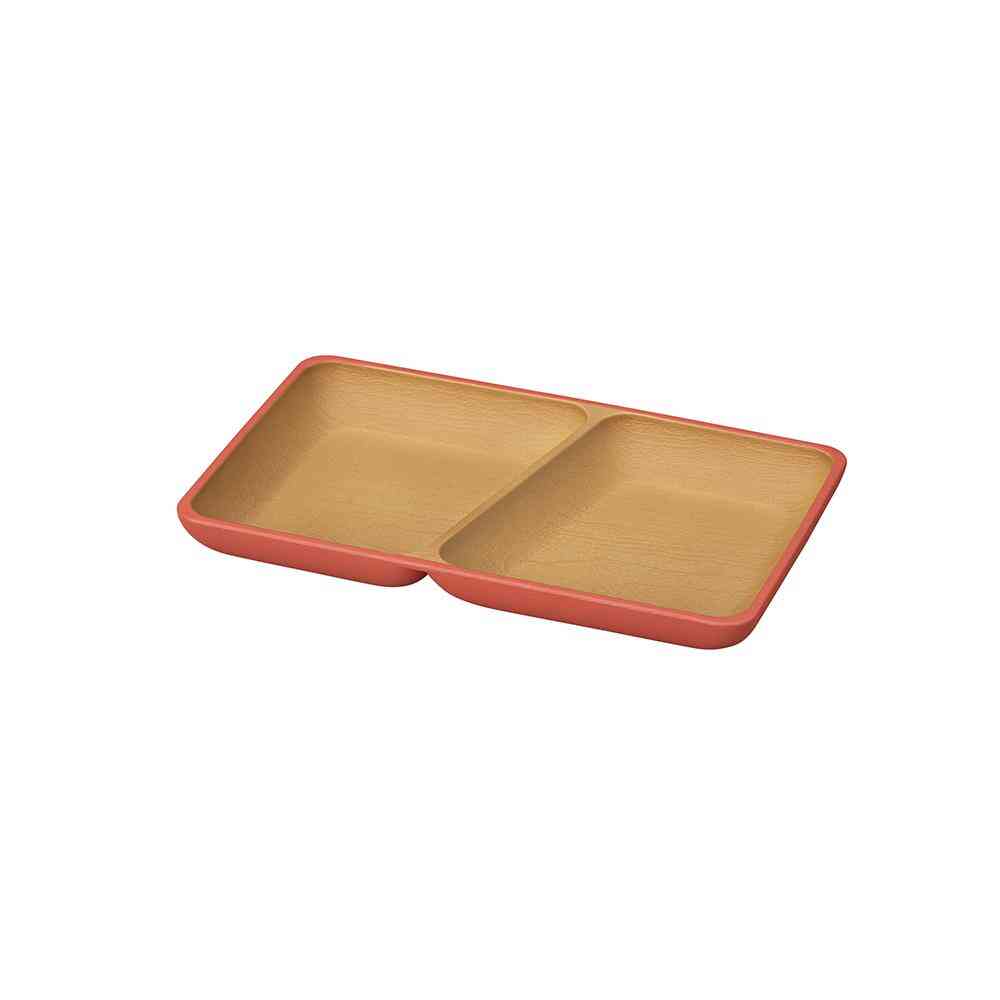 カノー EARTH COLOR 抗菌 スクエアプレート レッド 1個
