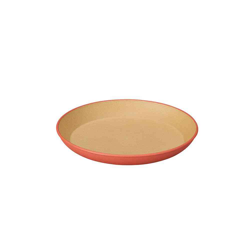 カノー EARTH COLOR 抗菌 ラウンドプレート L レッド 1個