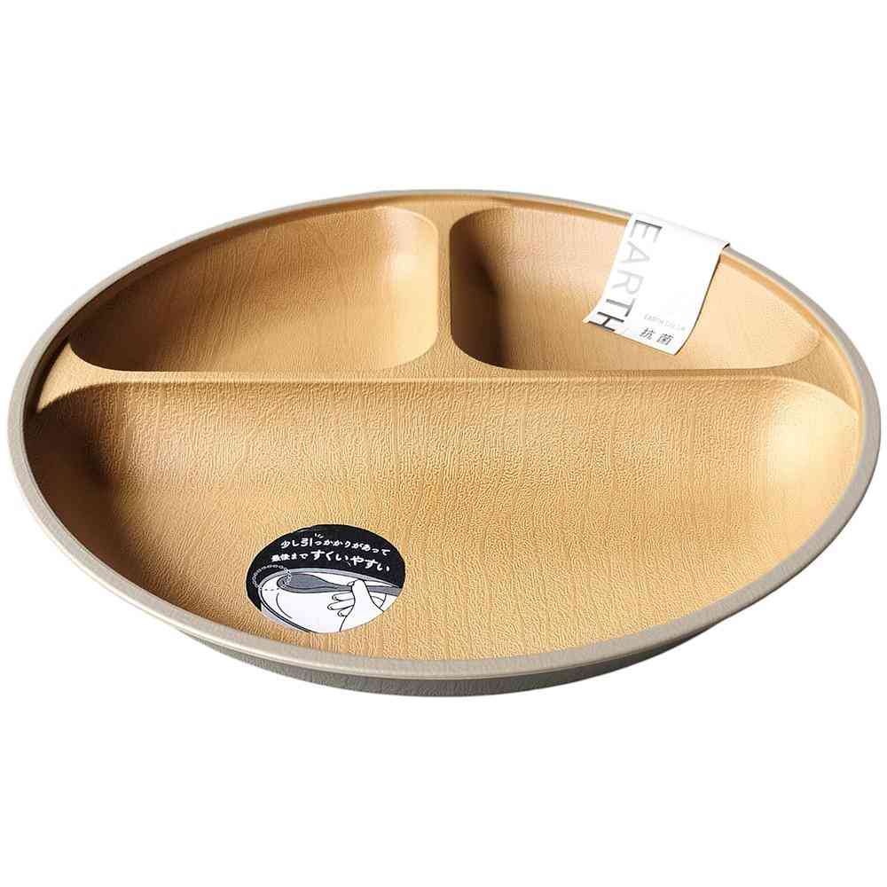 カノー EARTH COLOR 抗菌 すくえる丸ランチプレート グレー 1個