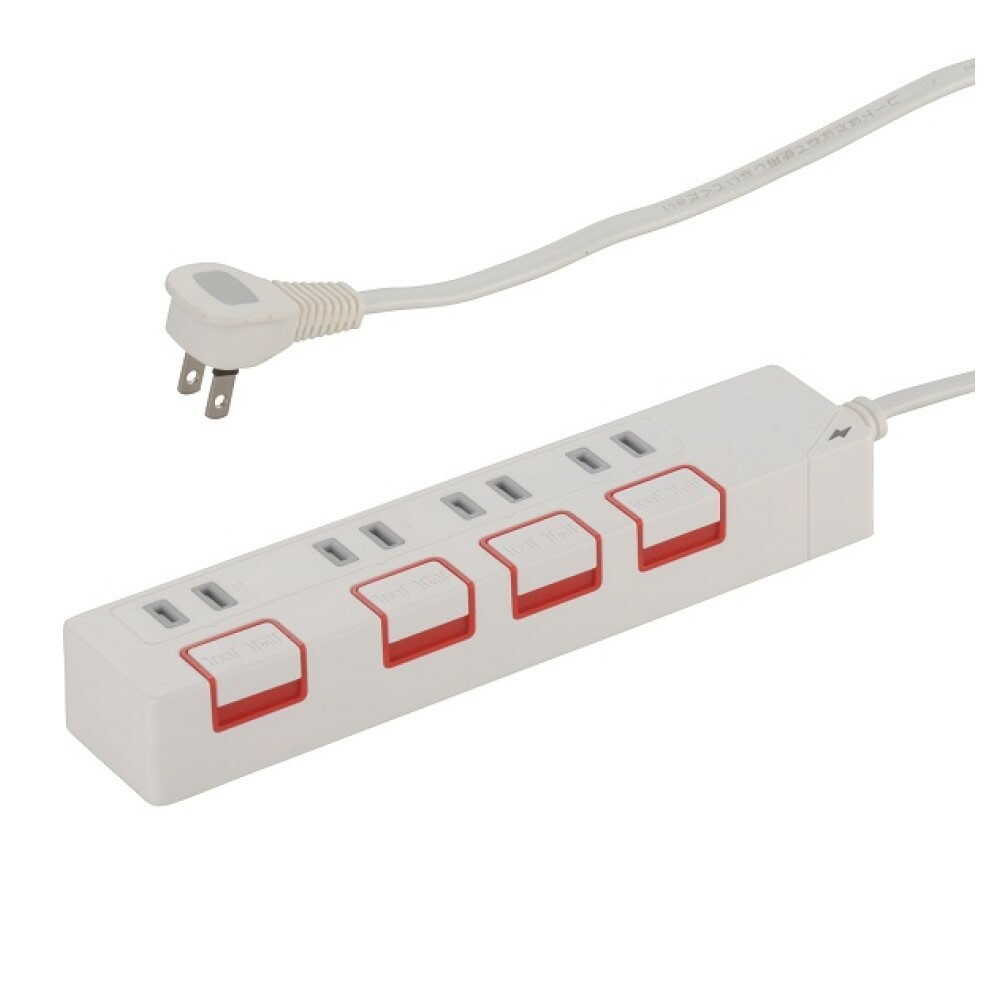 オーム電機 雷ガード節電タップ 4個口 1.5m