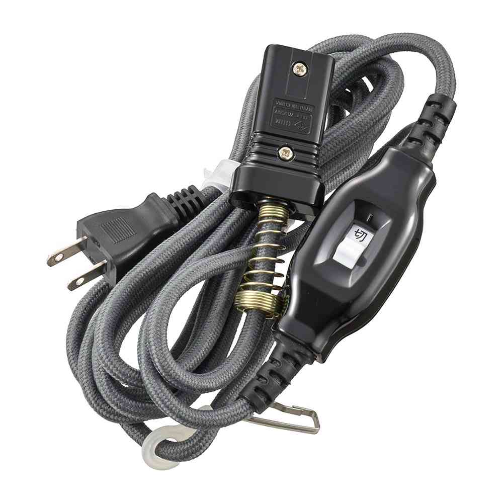 オーム電機 こたつコードストレートプラグ 3m 00-1501