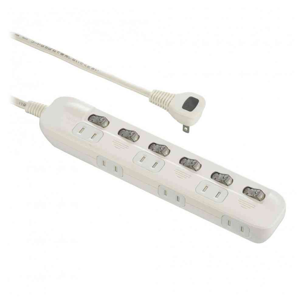 オーム電機　６口２Ｍ節電タップ交互コンセント