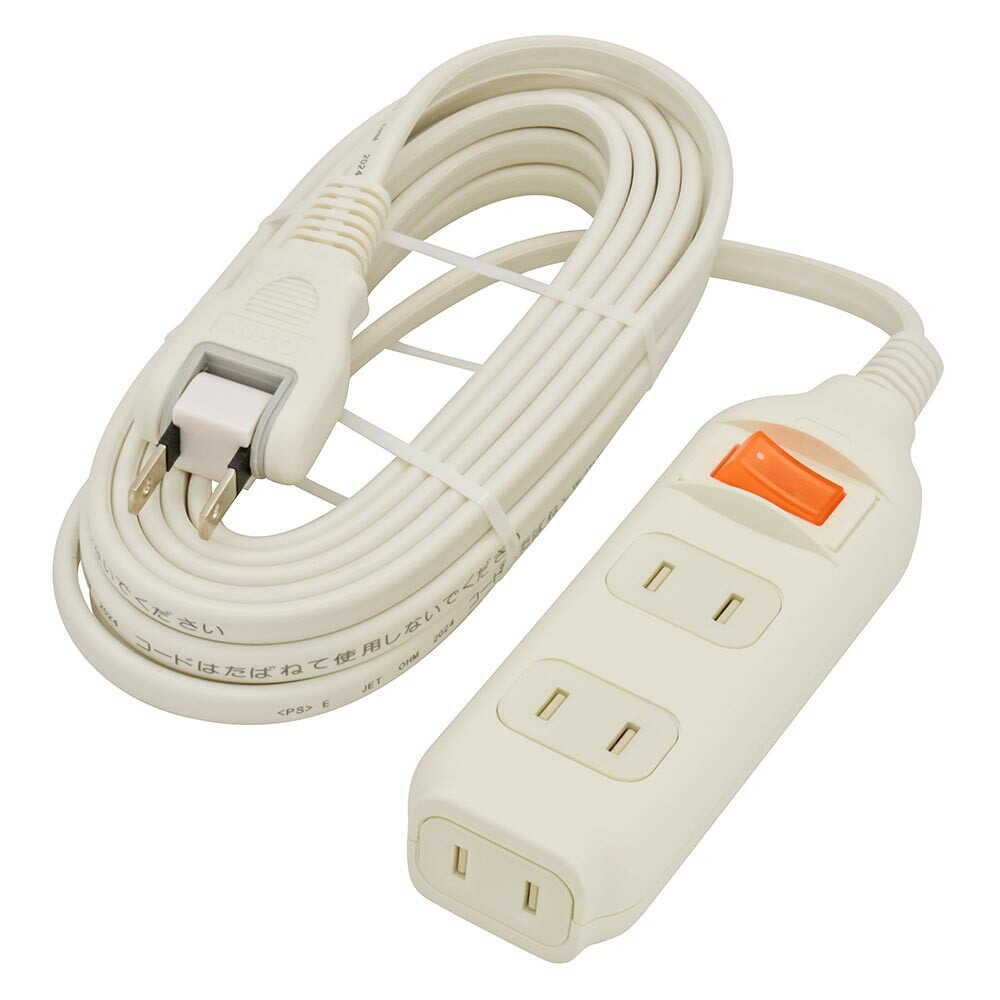 オーム電機 3個口タップ 集中スイッチ付き 5m