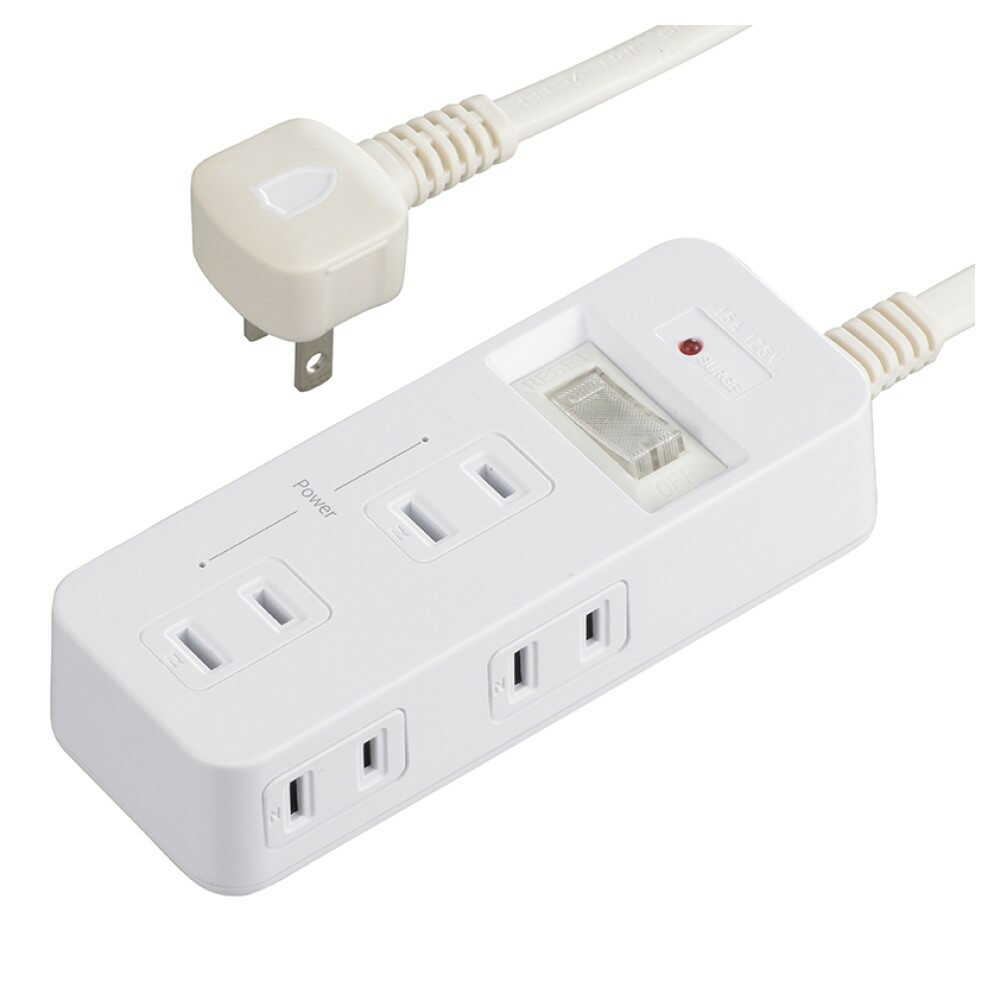 オーム電機 発煙ガードスイッチ付タップ 6個口 3m