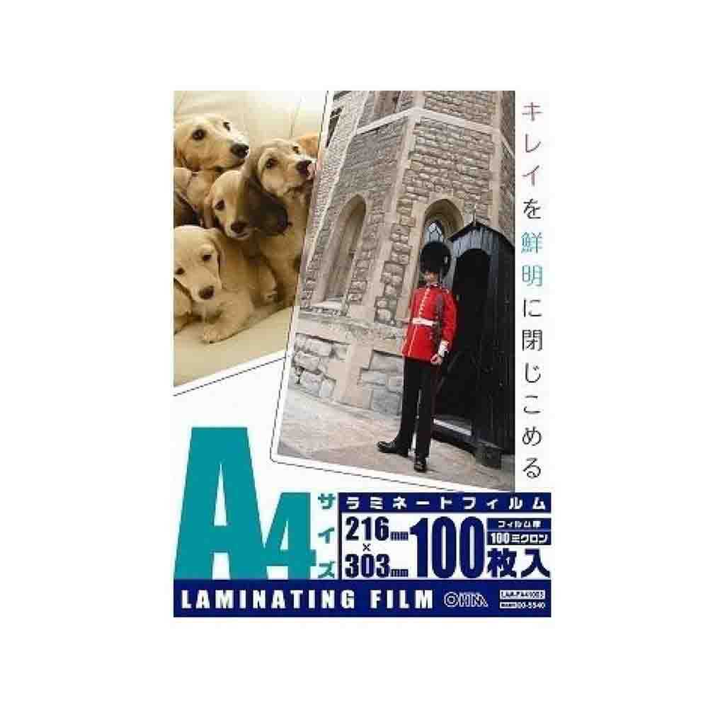 オーム電機 ラミネートフィルム100ミクロン A4