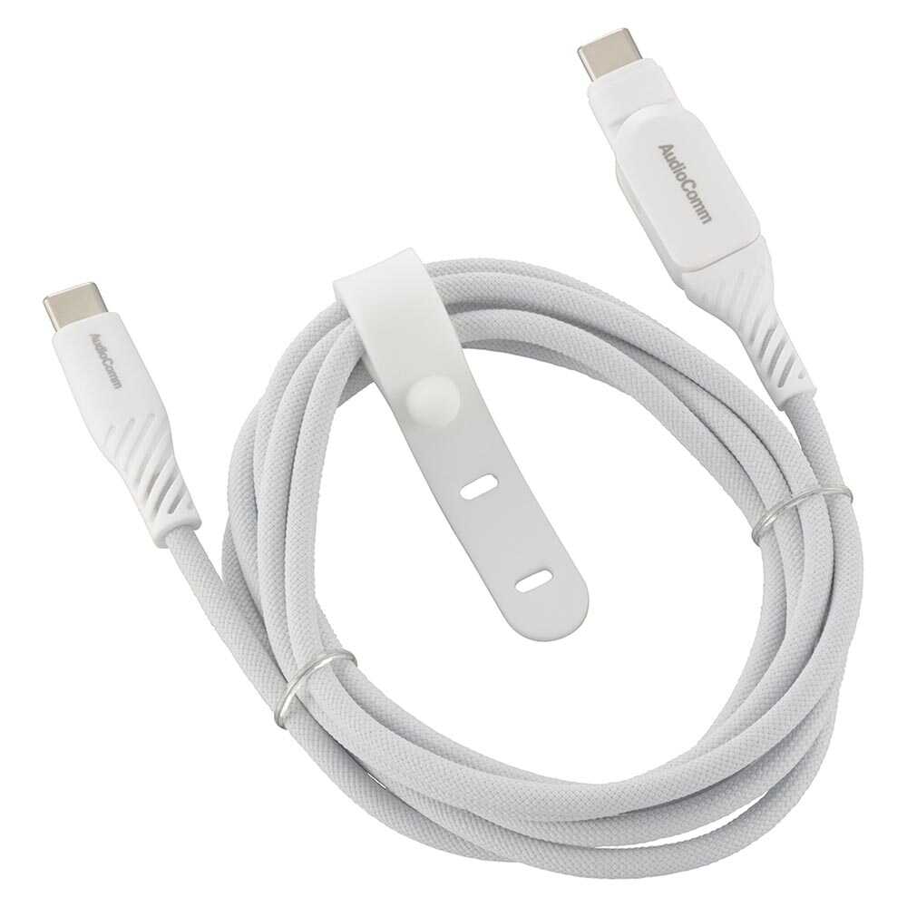 オーム電機 さらさらUSBケーブル スイング 1.5m