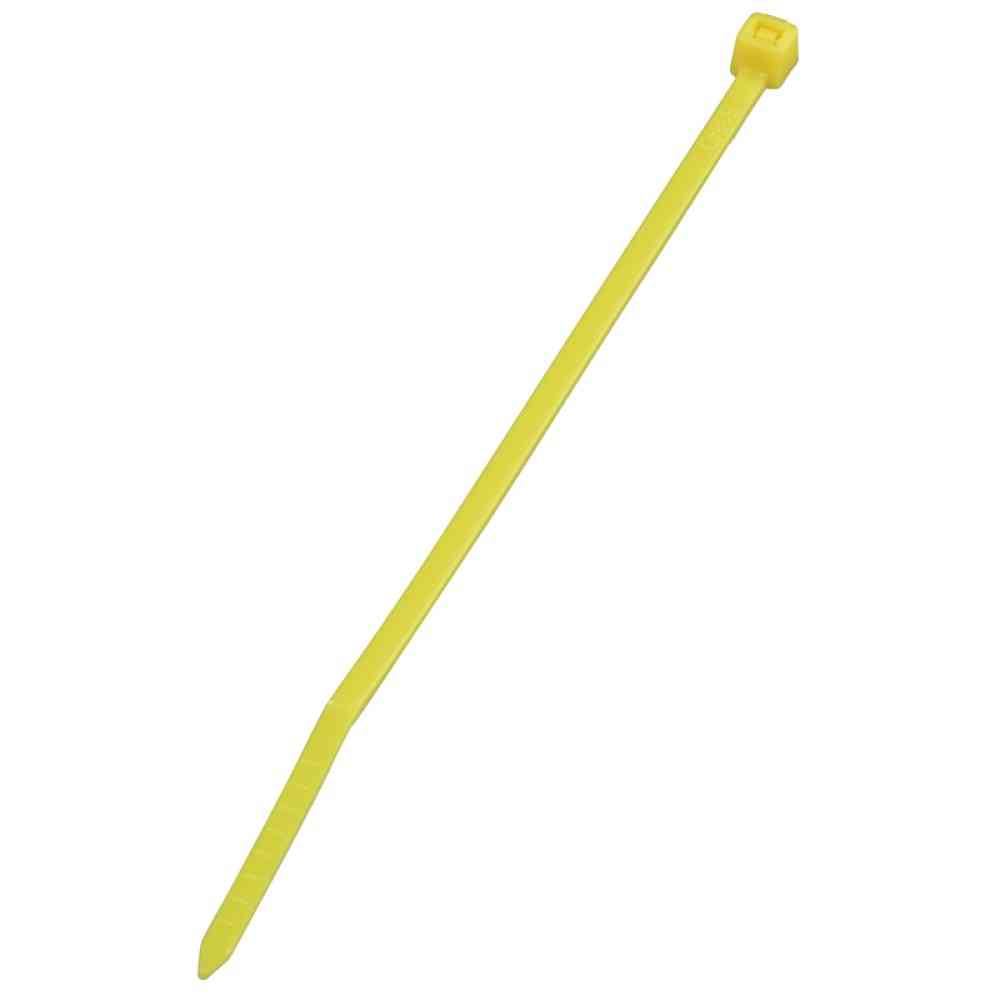 オーム電機 カラータイ 屋内用 100mm 黄 04-3158 50本入