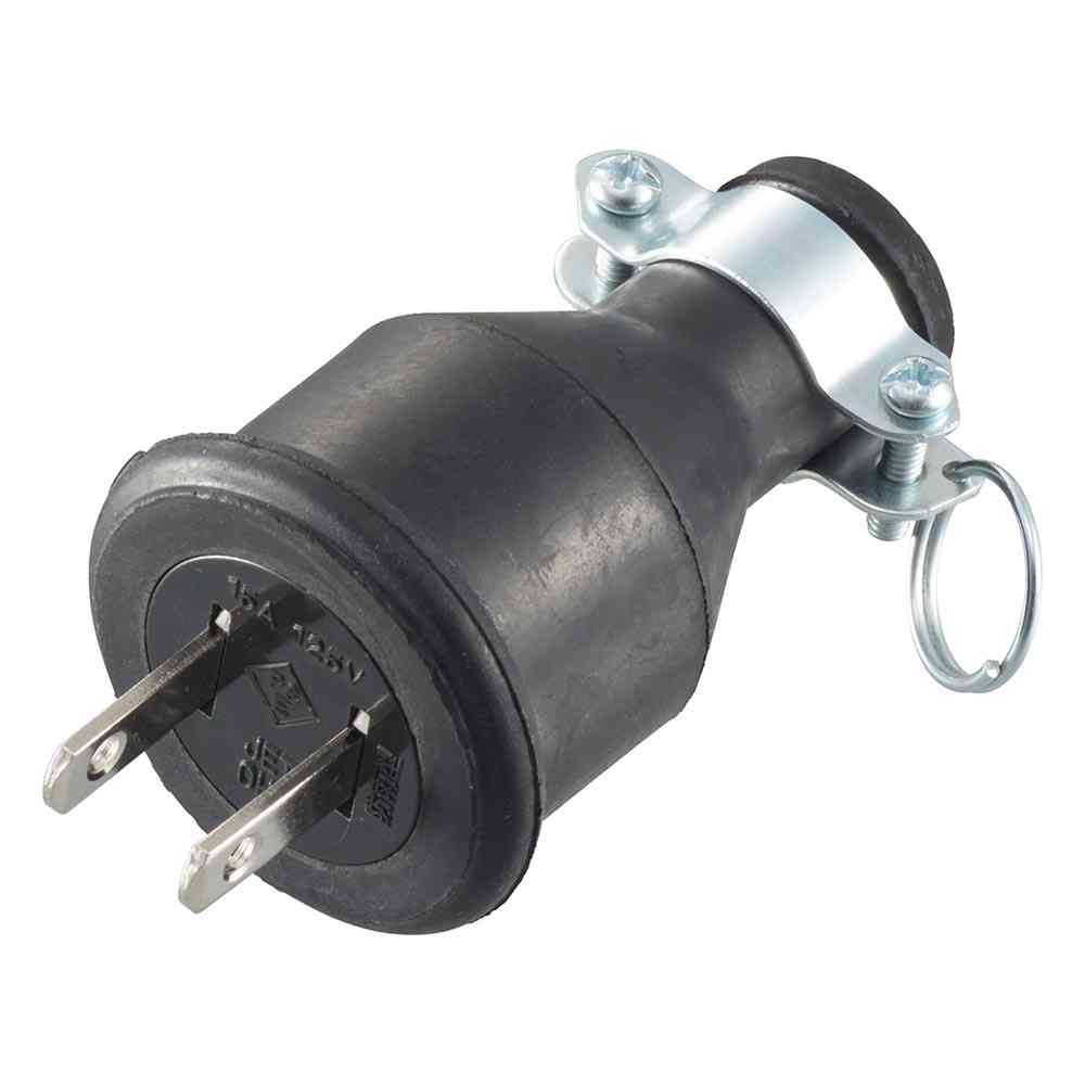 オーム電機 2P防水ゴムプラグ 06-5377