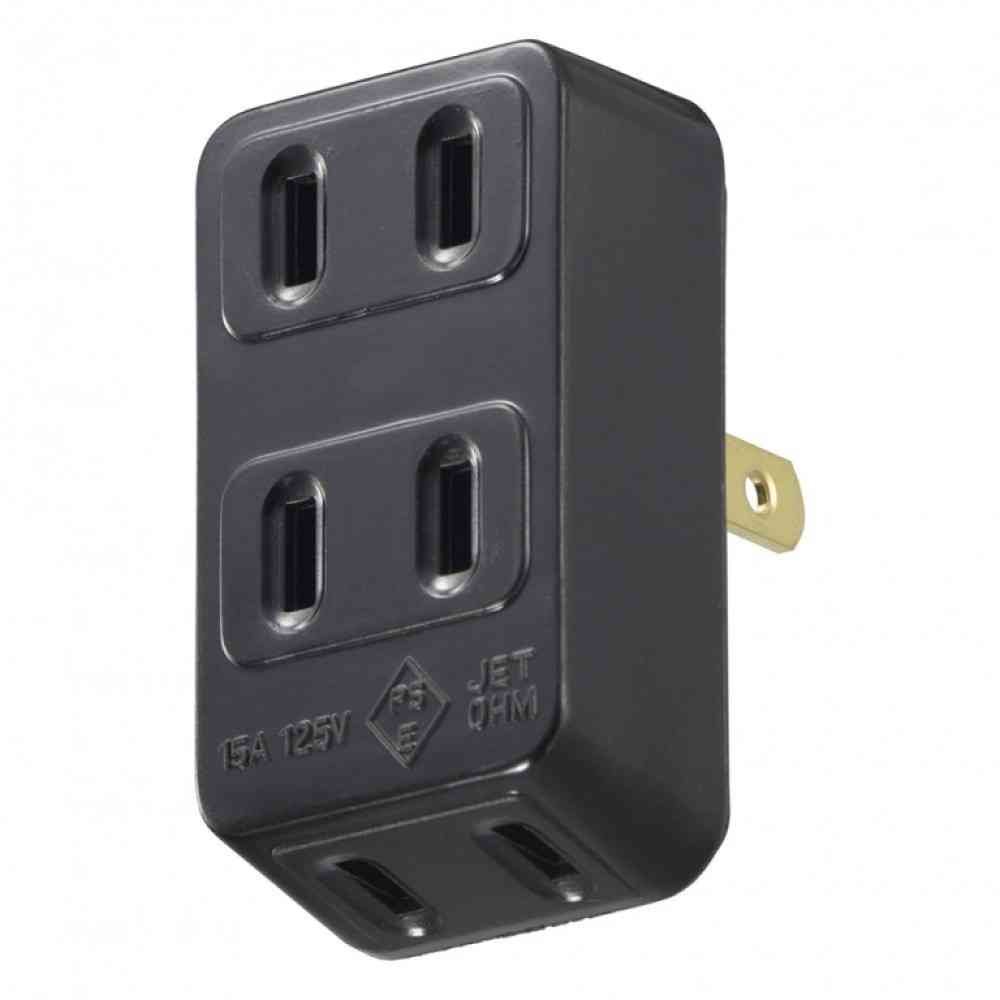 オーム電機　Ｌ型３口タップ