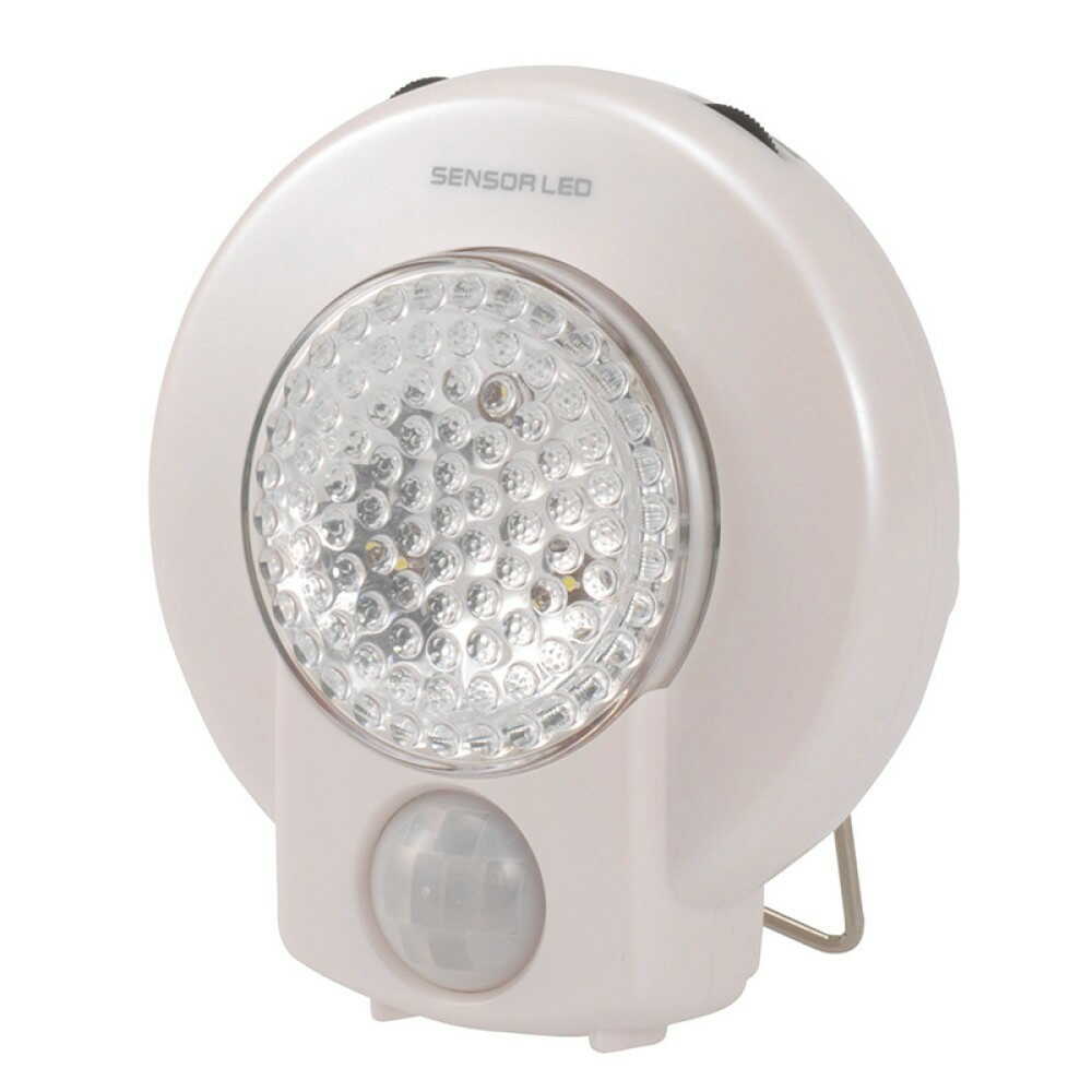 オーム電機 LEDセンサーライト 白色LED