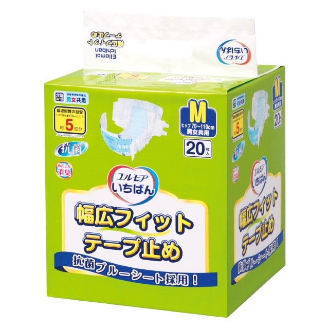 エルモア いちばん幅広フィットテープ止め M 20枚   [4個セット]
