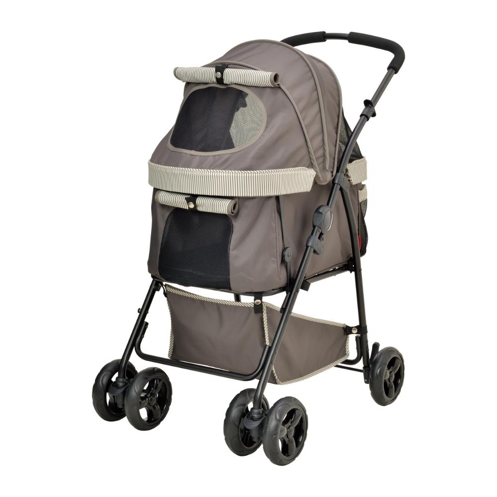 わんわんカート多頭用DX Plus-N ストライプグリーン メーカー直送 ▼返品・キャンセル不可[他商品との同時購入不可]