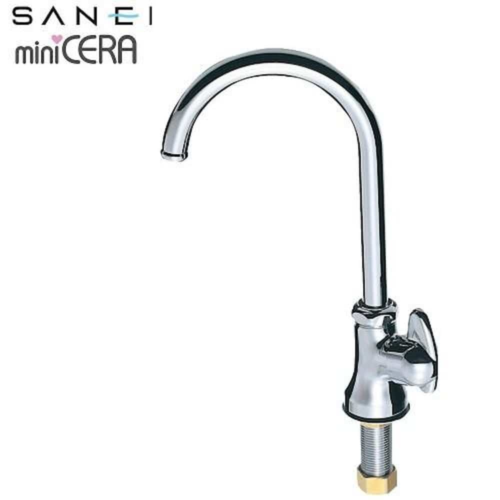 三栄水栓 SANEI ミニセラ立形ツル首自在水栓JA565-13 【直送品】 返品・キャンセル・他商品と同時購入は不可