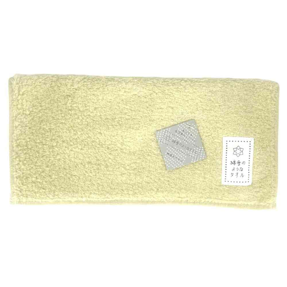 日繊商工 綿雪のようなタオル ベルベットカラー タオルチーフ イエロー 1枚