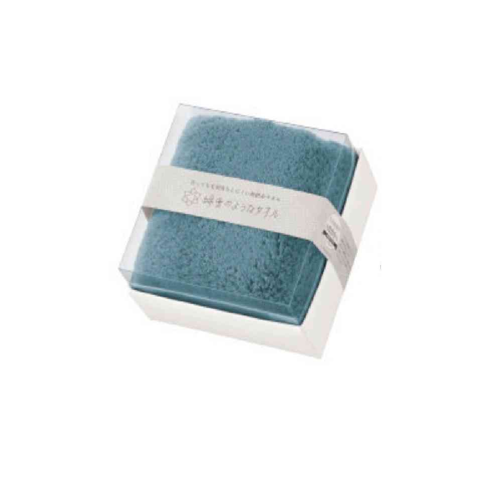 日繊商工 綿雪キューブ フェイスタオル ブルー 1枚