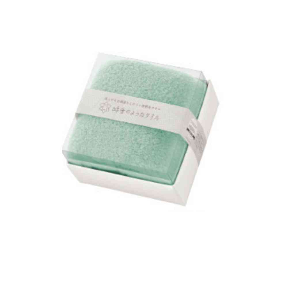 日繊商工 綿雪キューブ フェイスタオル ブルーグリーン 1枚
