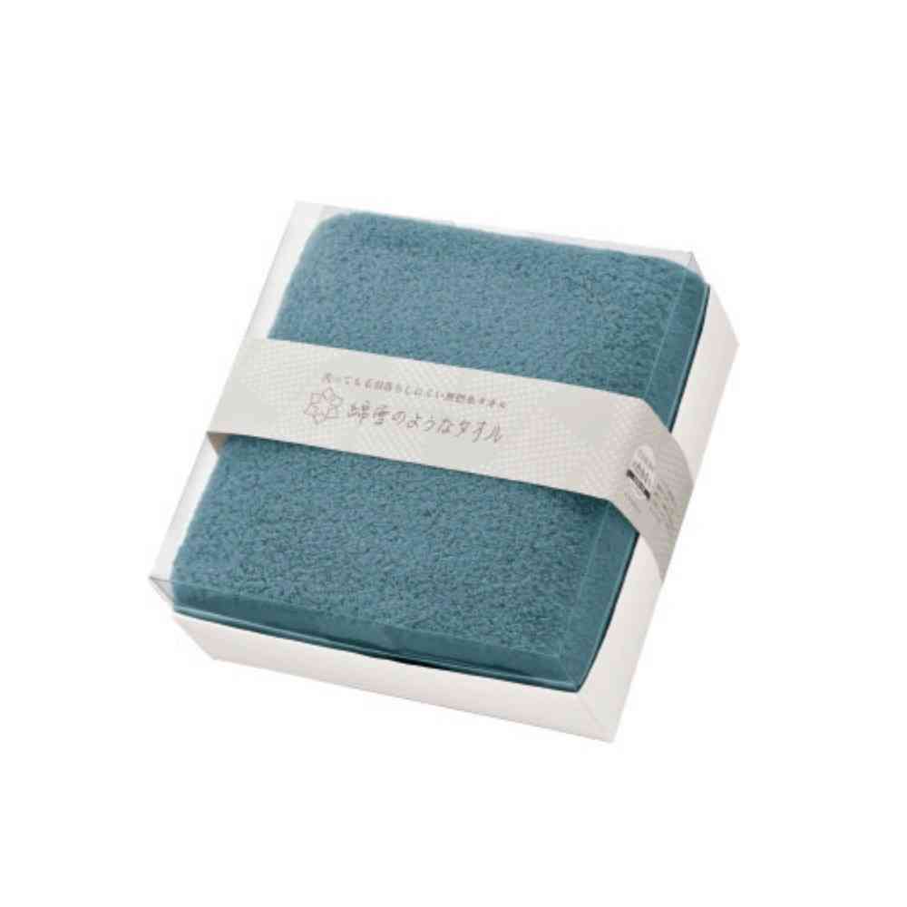 日繊商工 綿雪キューブ バスタオル ブルー 1枚