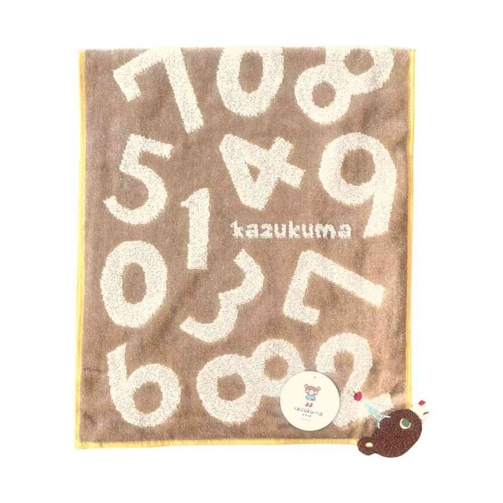 日繊商工 かずくま ワッペン フェイスタオル ベージュ 1枚