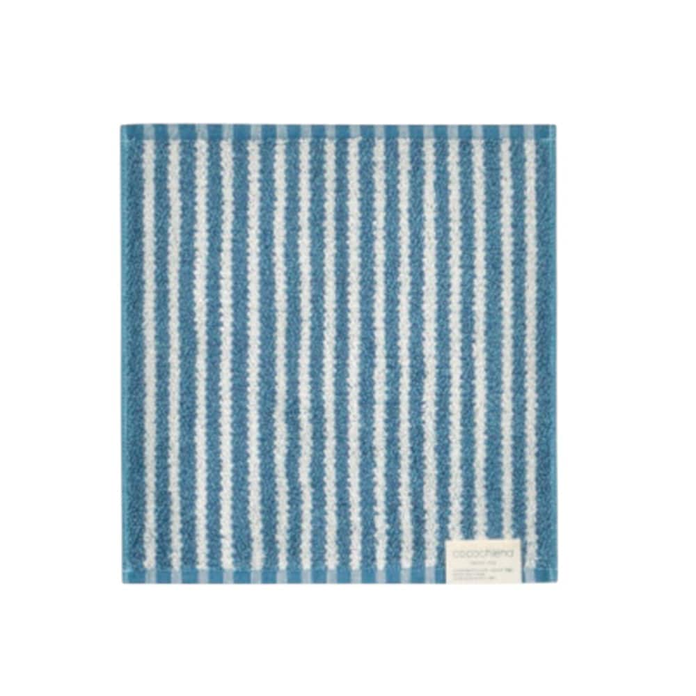 日繊商工 ココチエナ ライン タオルチーフ ネイビーブル 1枚