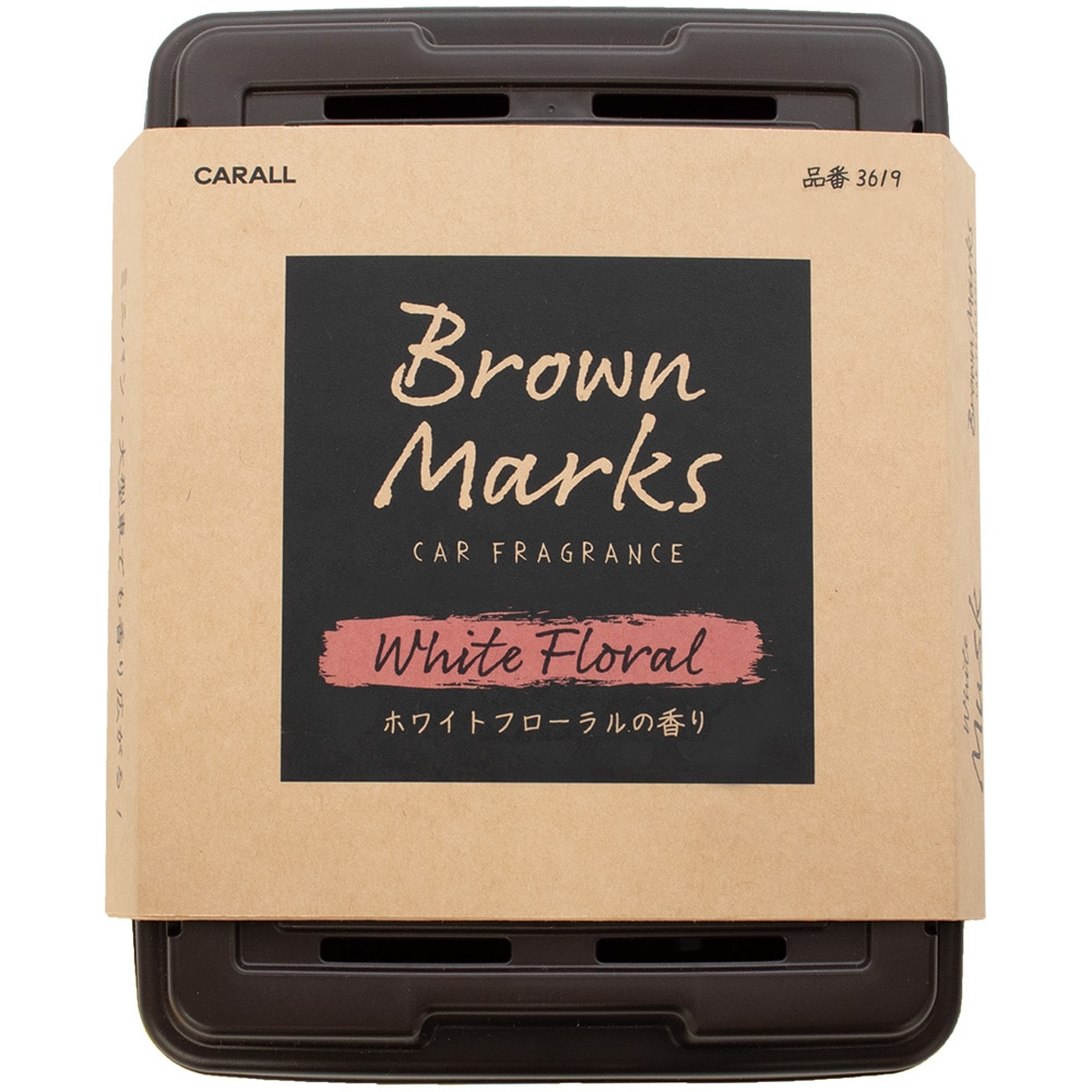晴香堂 ブラウンマークスラージボックス ホワイトフローラル 3619 400g