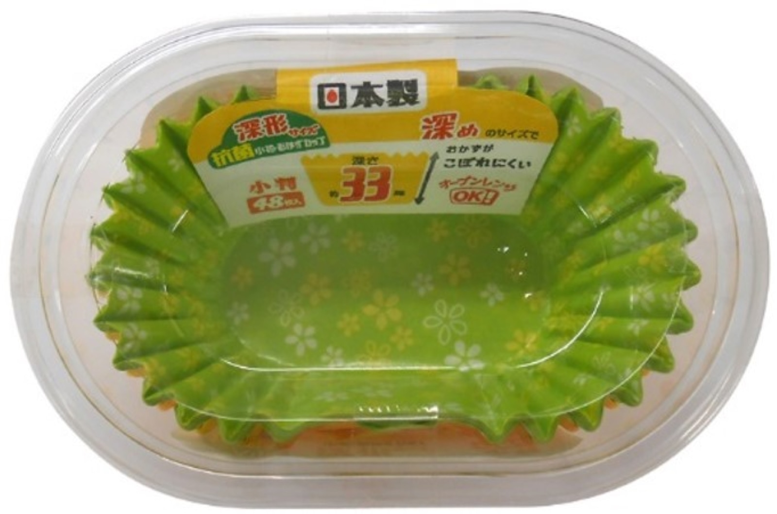 抗菌小花おかずカップ深形小判 48枚入り