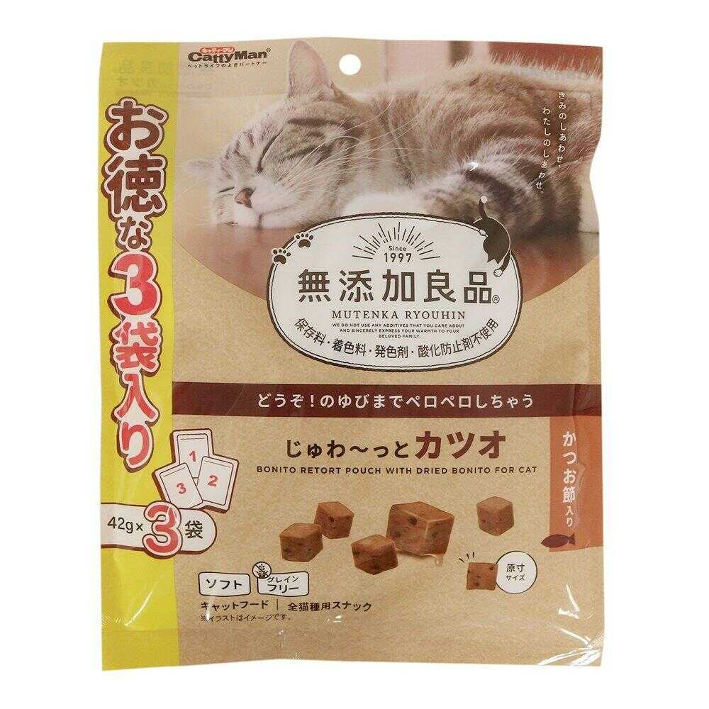 キャティーマン 無添加良品 じゅわ～っとカツオ かつお節入り 42g×3袋入