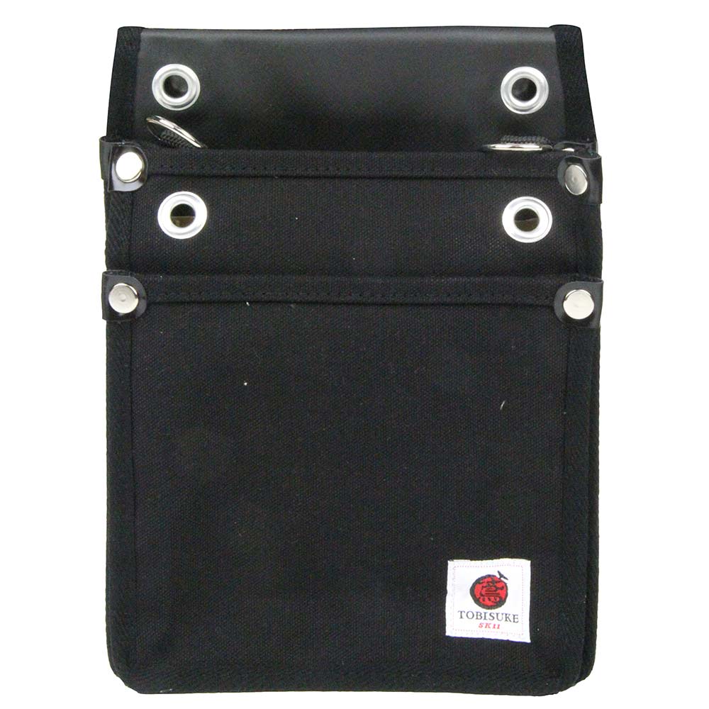 帆布鳶用腰袋2段 黒 TSH-2D-BK 【直送品】 返品・キャンセル・他商品と同時購入は不可