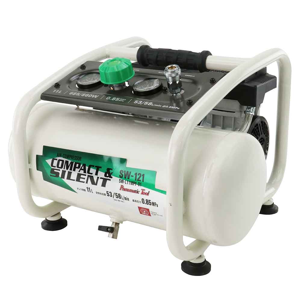 エアコンプレッサSW-121 SW-L11MPF-01 メーカー直送 ▼返品・キャンセル不可【他商品との同時購入不可】