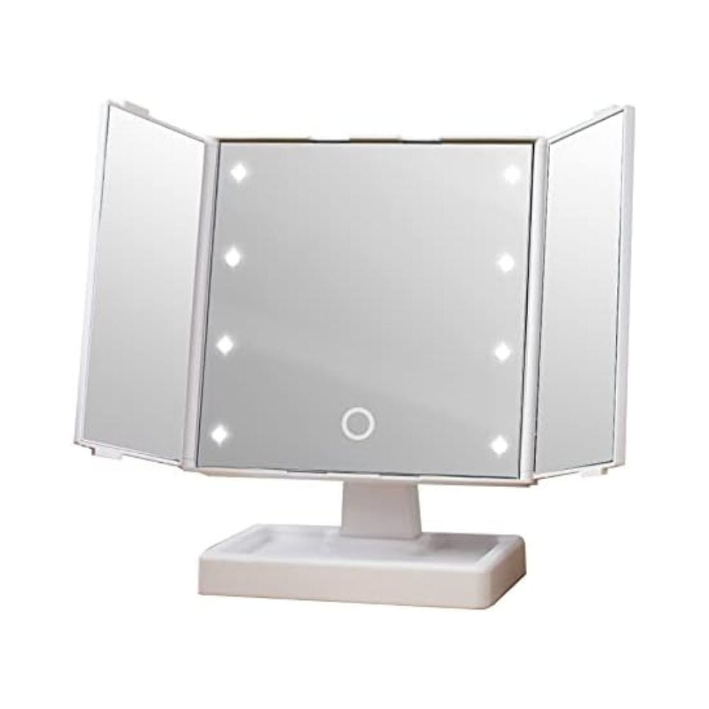 ヤマムラ 三面LEDミラー ホワイト 1個