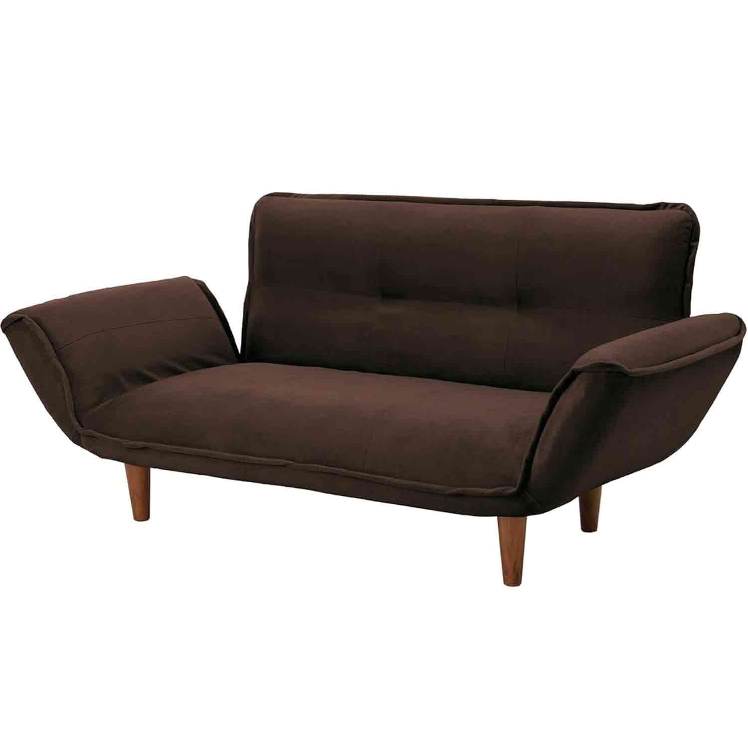 日本製 カウチソファ二人掛け KAN テクノブラウン 【直送品】 返品・キャンセル・他商品と同時購入は不可