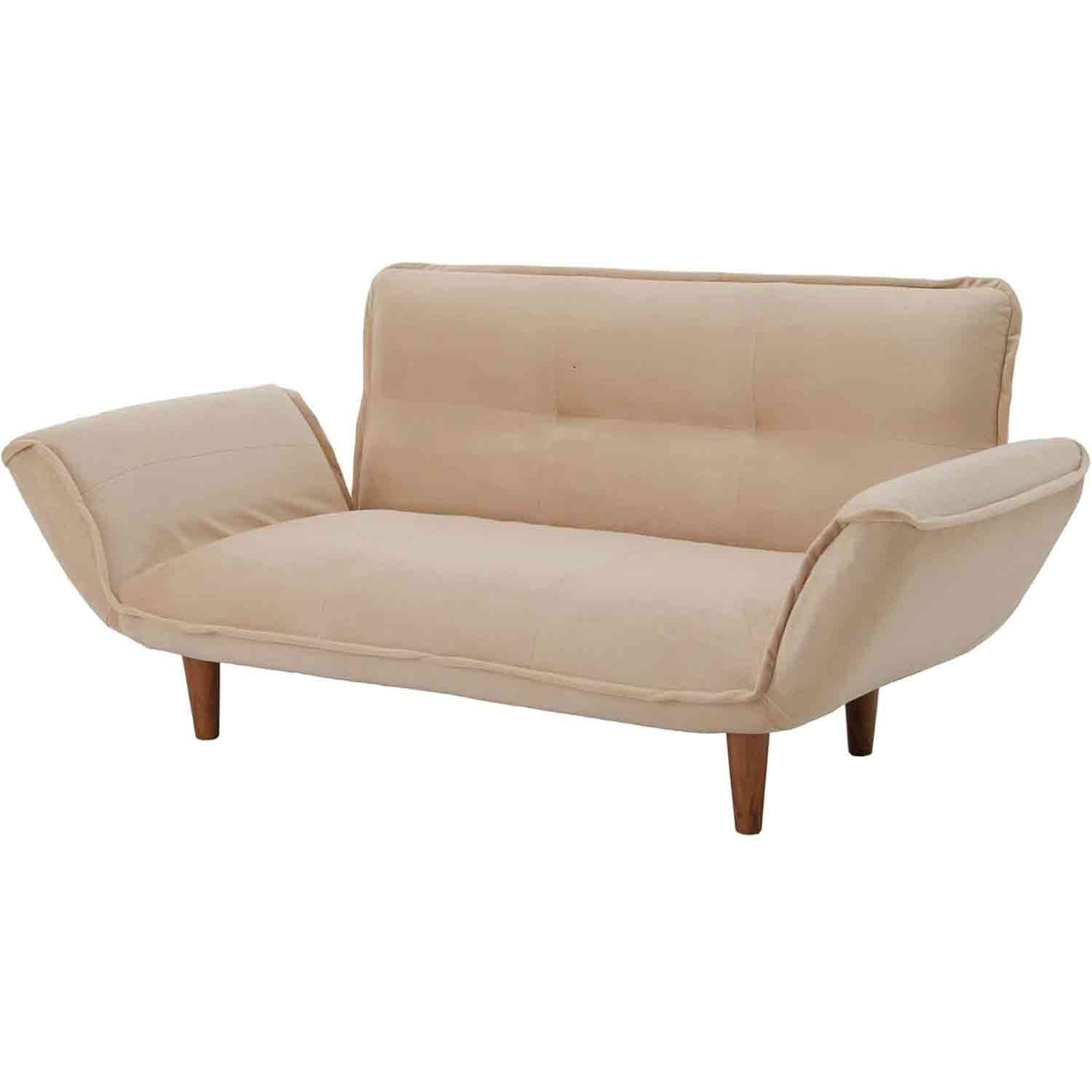 日本製 カウチソファ二人掛け KAN テクノベージュ 【直送品】 返品・キャンセル・他商品と同時購入は不可