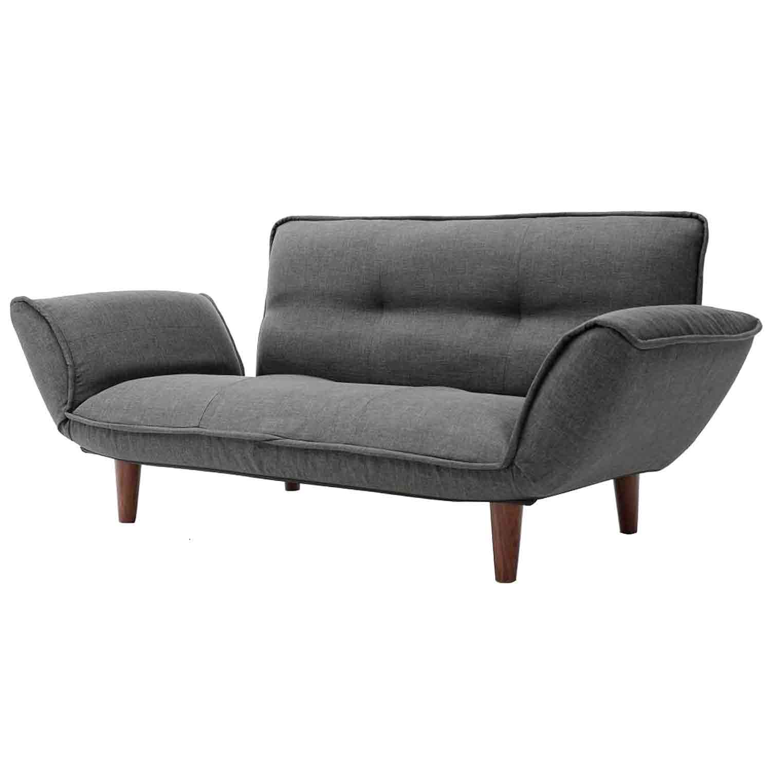 日本製 カウチソファ二人掛け KAN デニム調アッシュグレー 【直送品】 返品・キャンセル・他商品と同時購入は不可