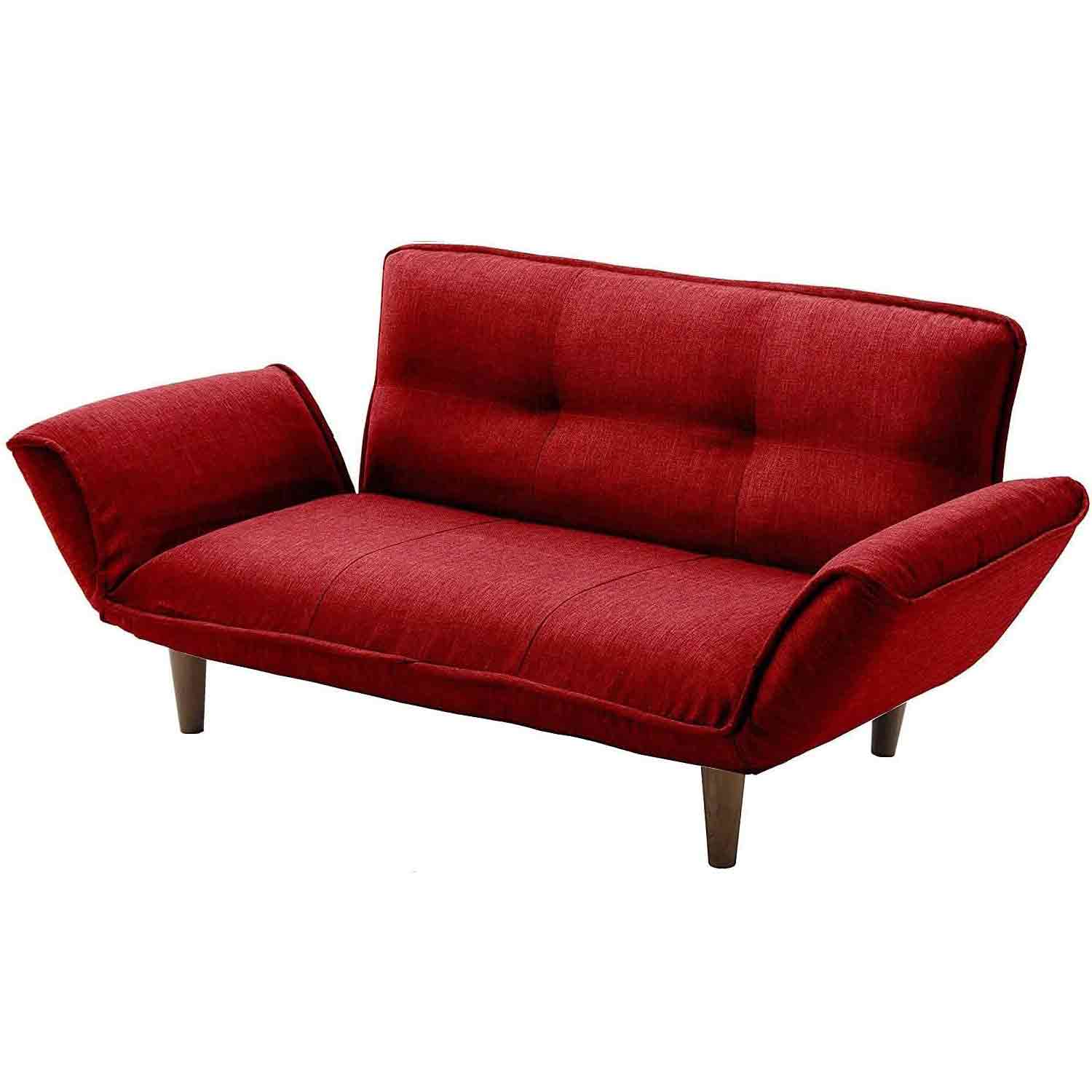 日本製 カウチソファ二人掛け KAN タスクレッド 【直送品】 返品・キャンセル・他商品と同時購入は不可