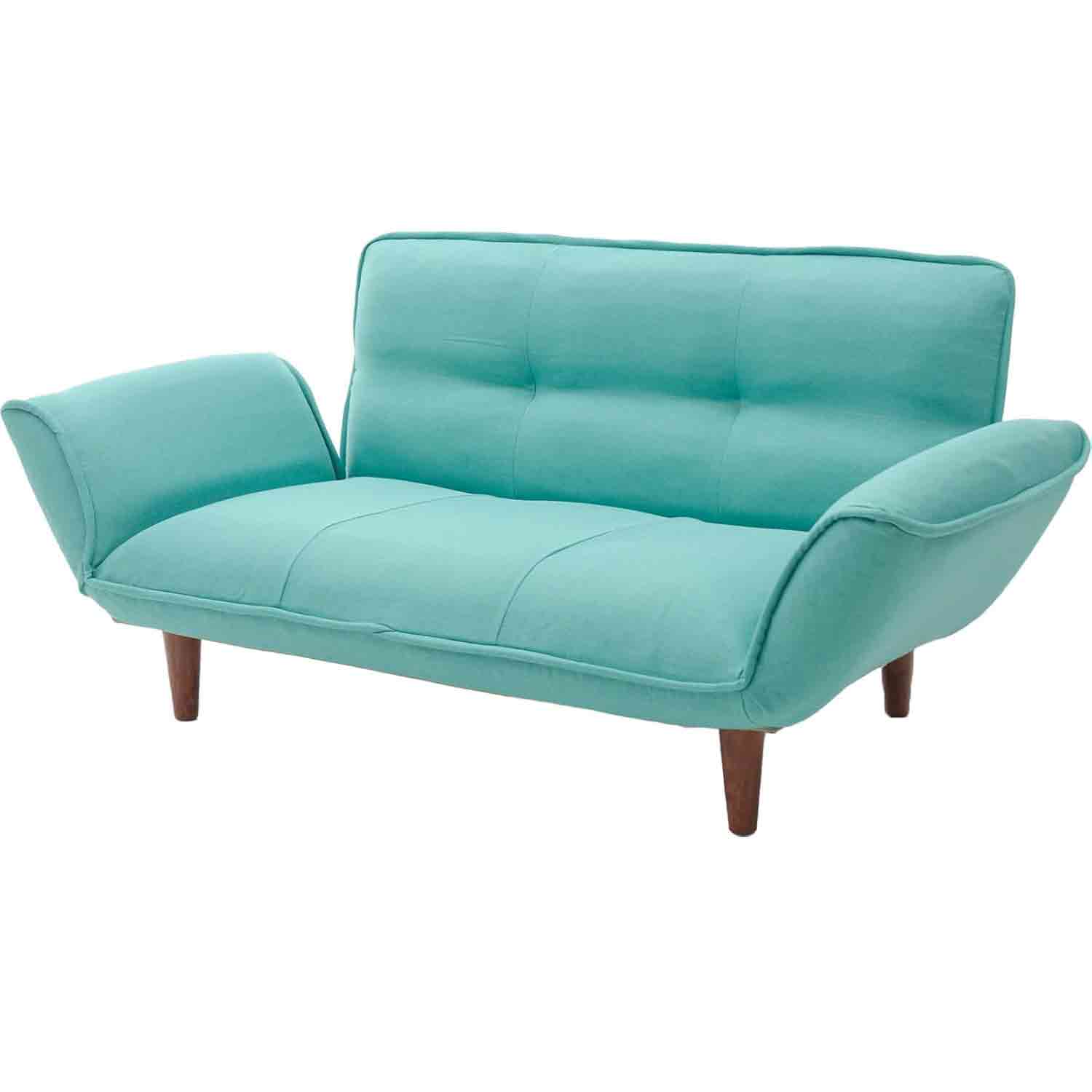 日本製 カウチソファ二人掛け KAN エメラルド 【直送品】 返品・キャンセル・他商品と同時購入は不可