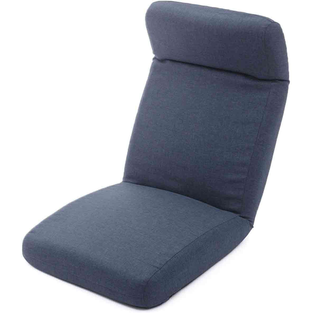 日本製 ヘッドリク低反発座椅子 デニム調 インディゴブルー 【直送品】 返品・キャンセル・他商品と同時購入は不可