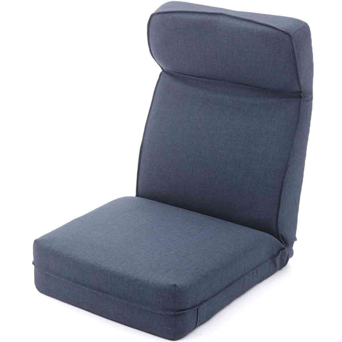 日本製 ヘッドリクPコイル座椅子 デニム調 インディゴブルー 【直送品】 返品・キャンセル・他商品と同時購入は不可