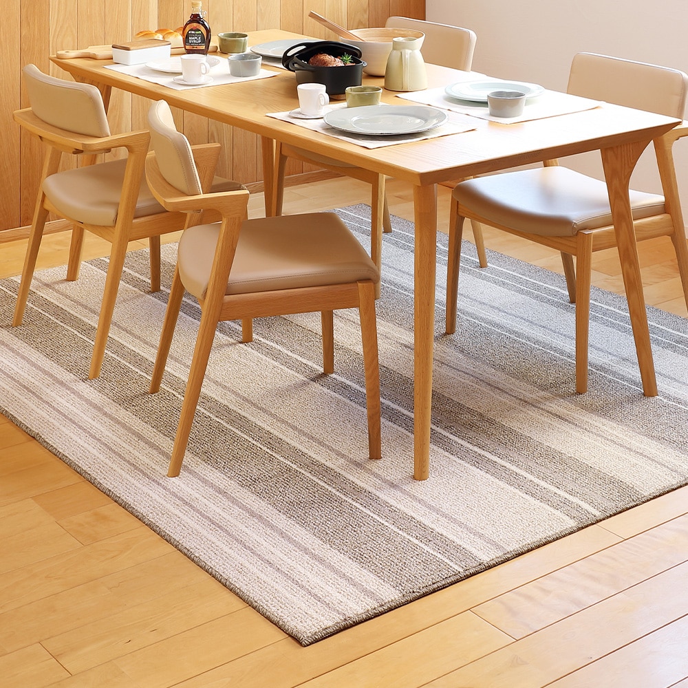 撥水機能付きダイニングラグ マージ 180×220cm アイボリー メーカー直送▼返品・キャンセル不可[他商品と同時購入不可]