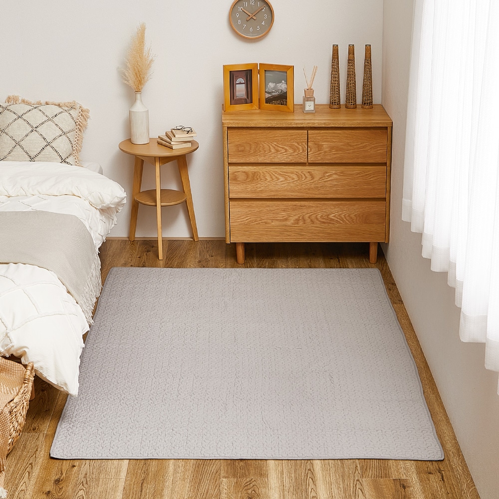 綿100％イブルラグマット デコール  グレー130×190  メーカー直送▼返品・キャンセル不可[他商品との同時購入不可]