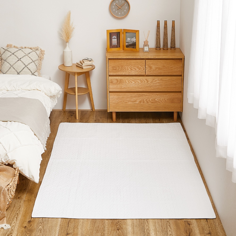 綿100％イブルラグマット デコール  アイボリー130×190  メーカー直送▼返品・キャンセル不可[他商品との同時購入不可]