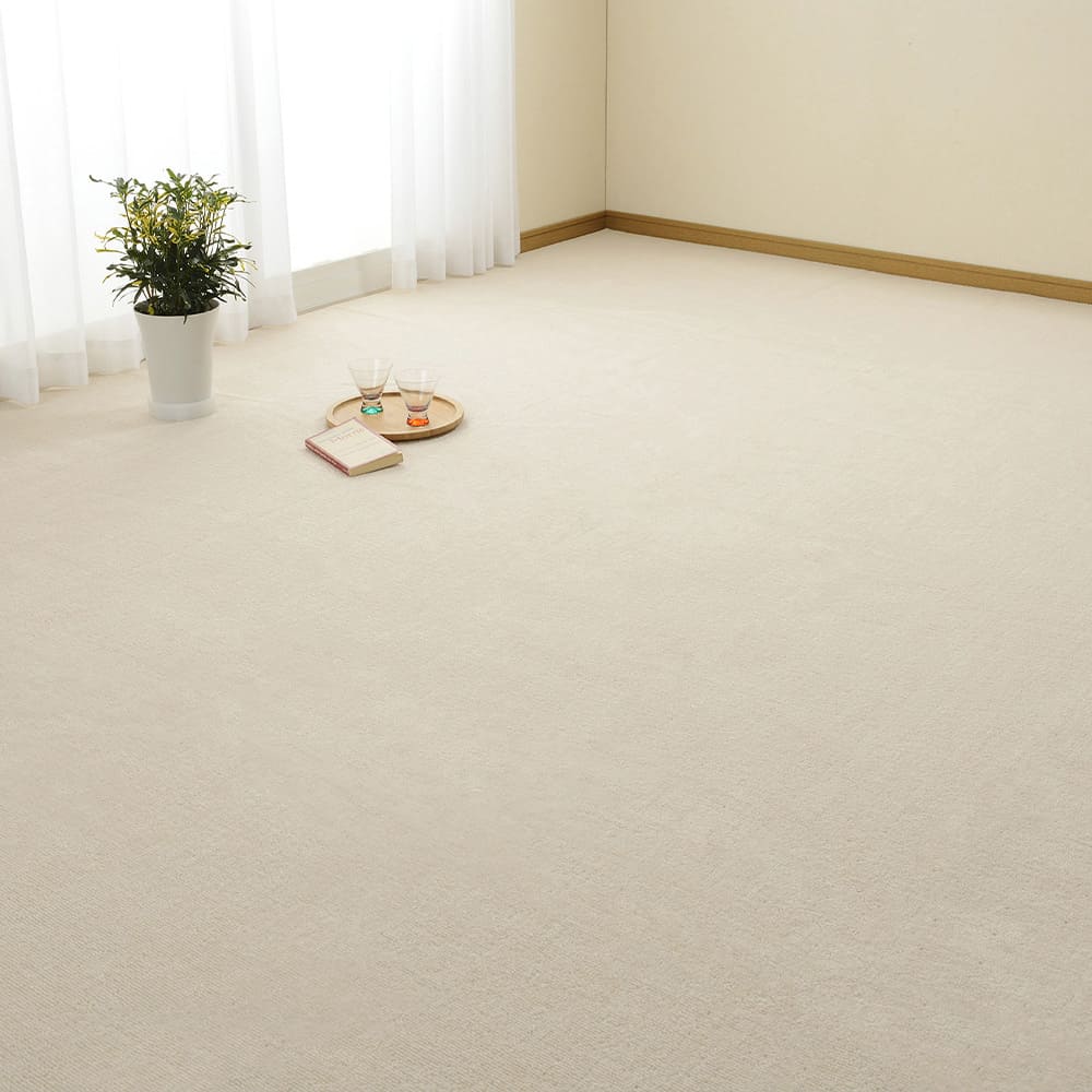 ループパイルの平織カーペット ミーテ 江戸間2畳 アイボリー メーカー直送 ▼返品・キャンセル不可【他商品との同時購入不可】