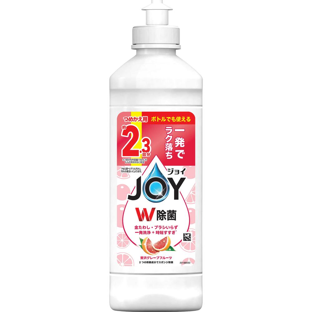 P&G ジョイ W除菌 食器用洗剤 贅沢グレープフルーツ キャップ付き 詰め替え  300mL