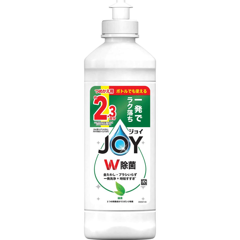 P&G ジョイ W除菌 食器用洗剤 緑茶 キャップ付き 詰め替え 300mL