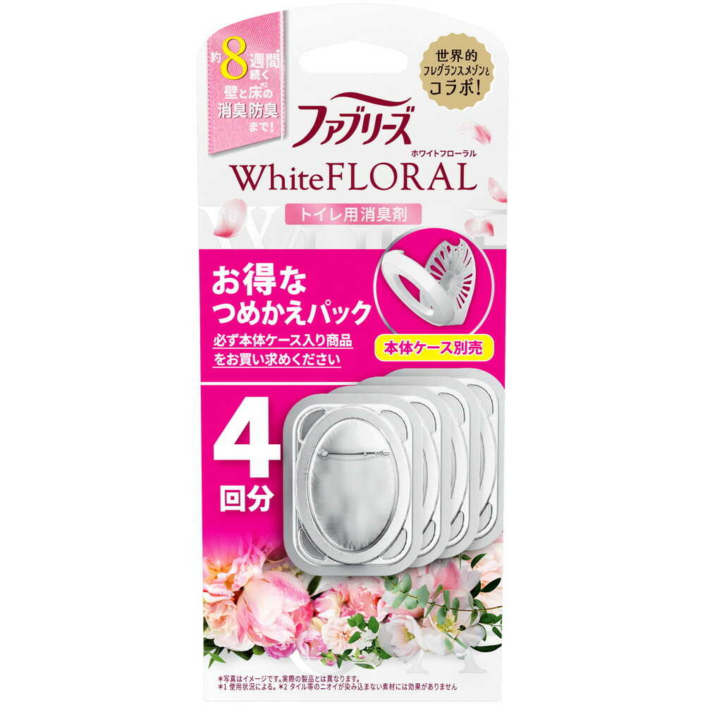 P&G ファブリーズ 消臭芳香剤 トイレ用 ホワイトフローラルの香り 詰め替えパック 6.3mlx4個 [12個セット]