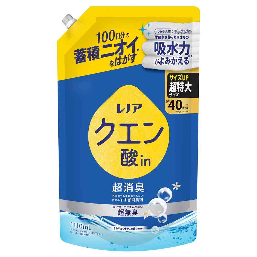 P&G レノア クエン酸in超消臭超無臭さわやかシトラスの香り（微香）つめかえ用超特大サイズ 1110ml [6個セット]