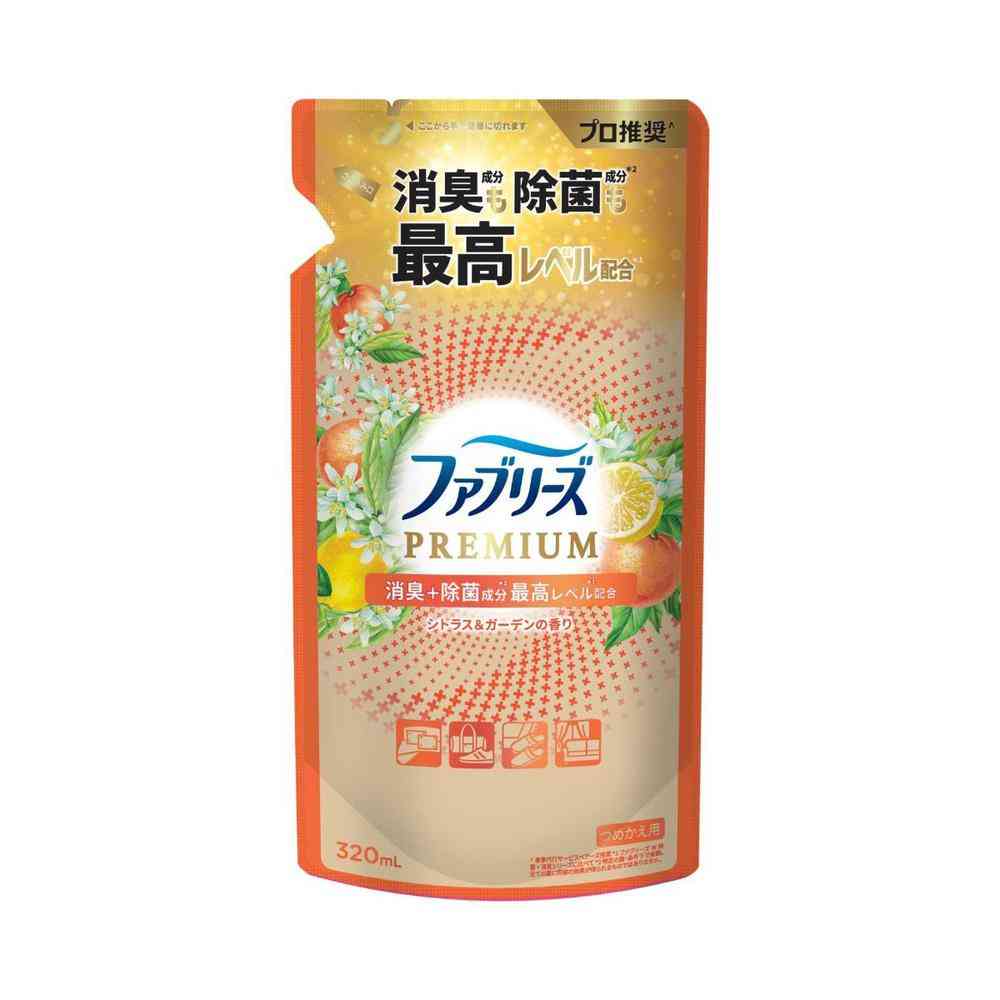 P＆G ファブリーズ W除菌＋消臭 プレミアム シトラス＆ガーデンの香り つめかえ 320mL