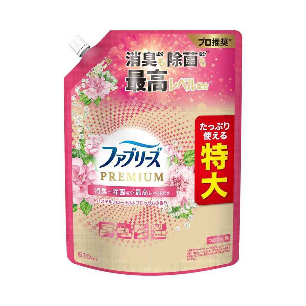 P＆G ファブリーズ W除菌＋消臭 プレミアム パステルフローラル＆ブロッサムの香り つめかえ 特大サイズ 610mL