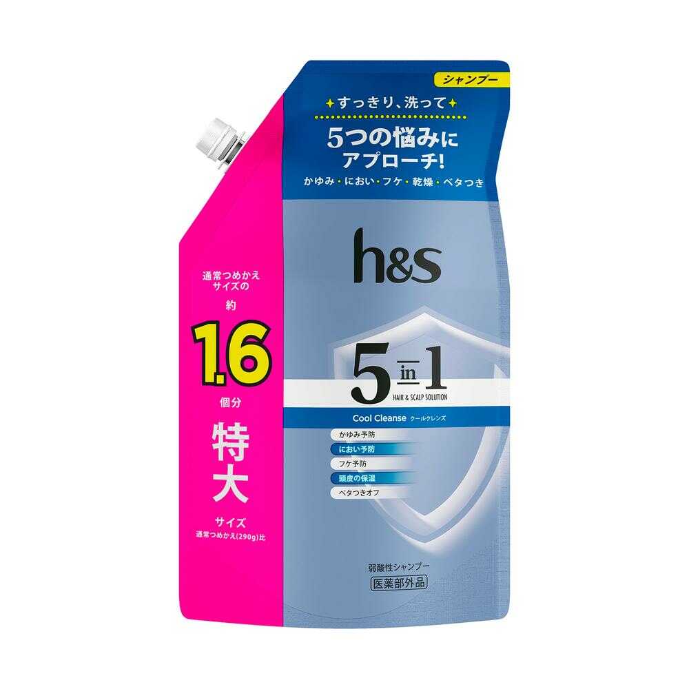 [医薬部外品]P&G エイチアンドエス 5in1 クールクレンズ シャンプー詰め替え特大 460g
