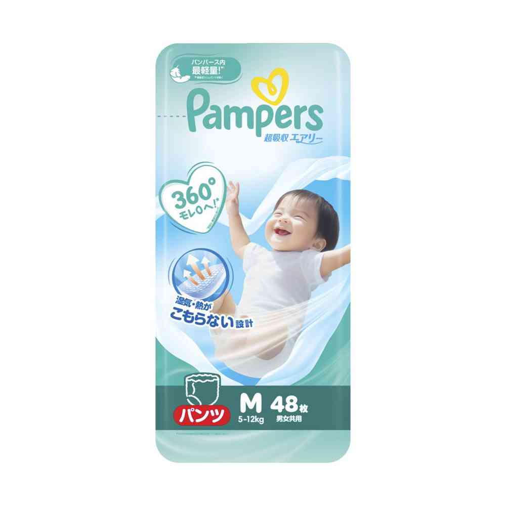P&G パンパース 超吸収エアリー パンツ M（5-12kg） 48枚   [4個セット]