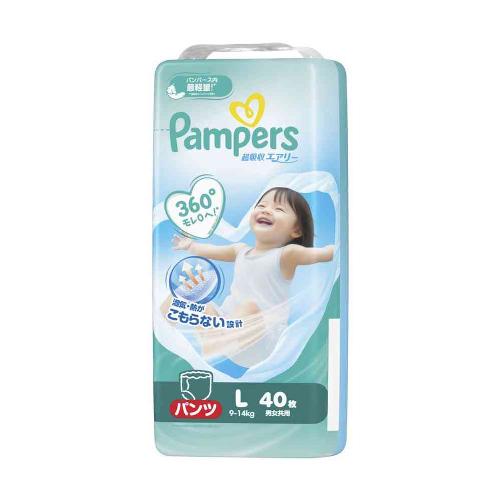 P&G パンパース 超吸収エアリー パンツ L（9-14kg） 40枚   [4個セット]
